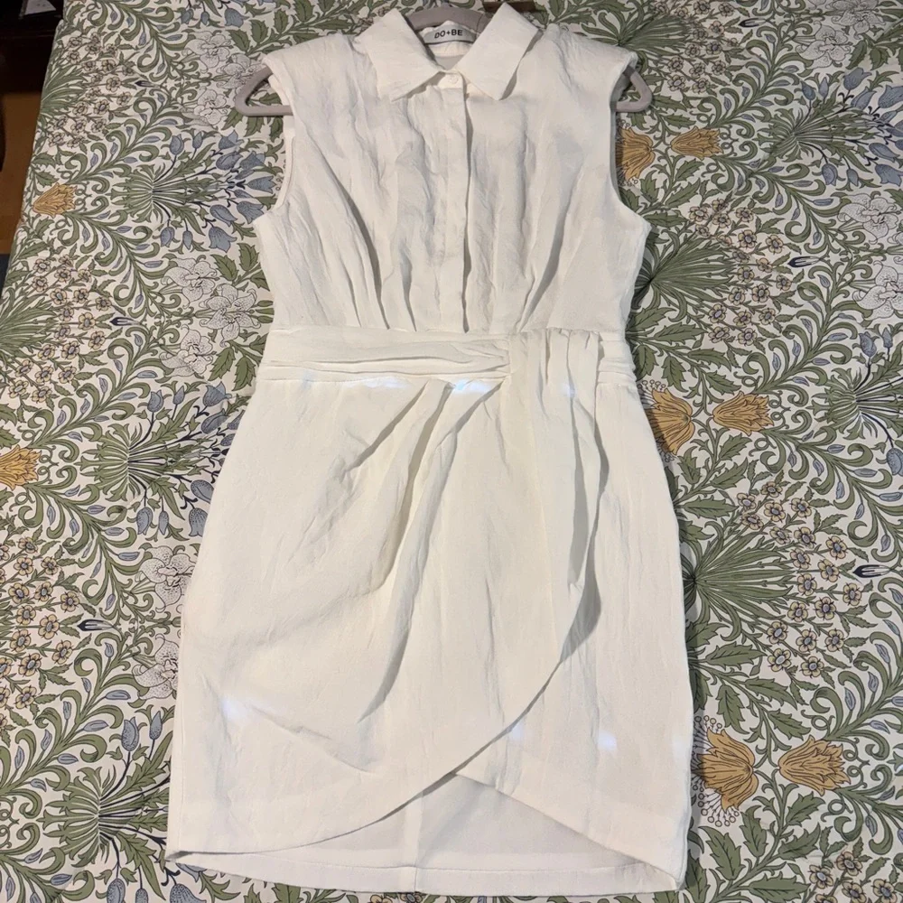 DO+BE White Sleeveless Faux Crossover Mini Dress (fits like a S) - Picture 2 of 12